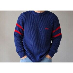Vintage Brandon New York Giants Knit Sweater Men’s Large Blue Red Made in USA